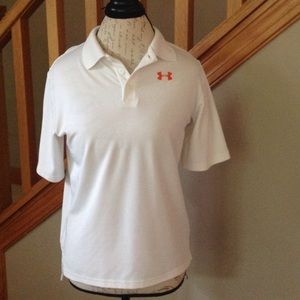 Under Armour boy's white golf polo
