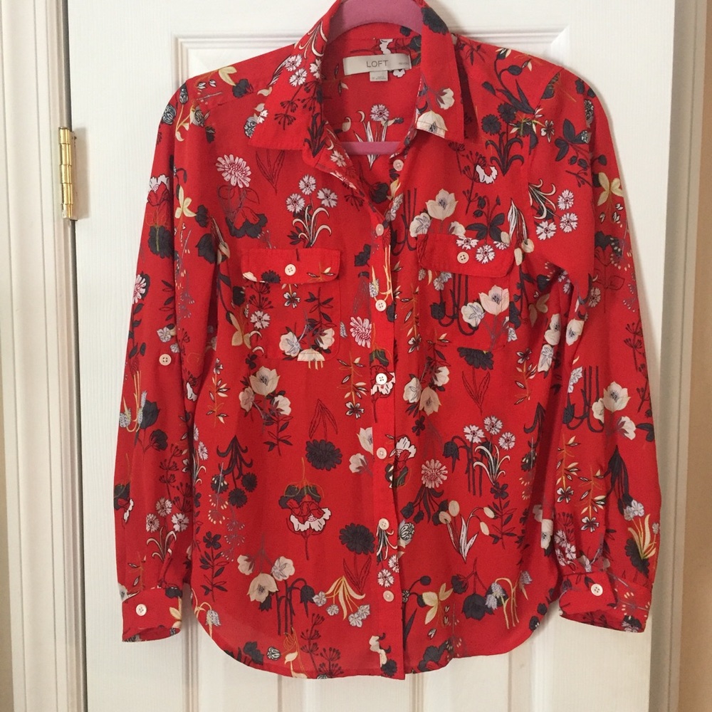 LOFT silk blouse 🍄🐛