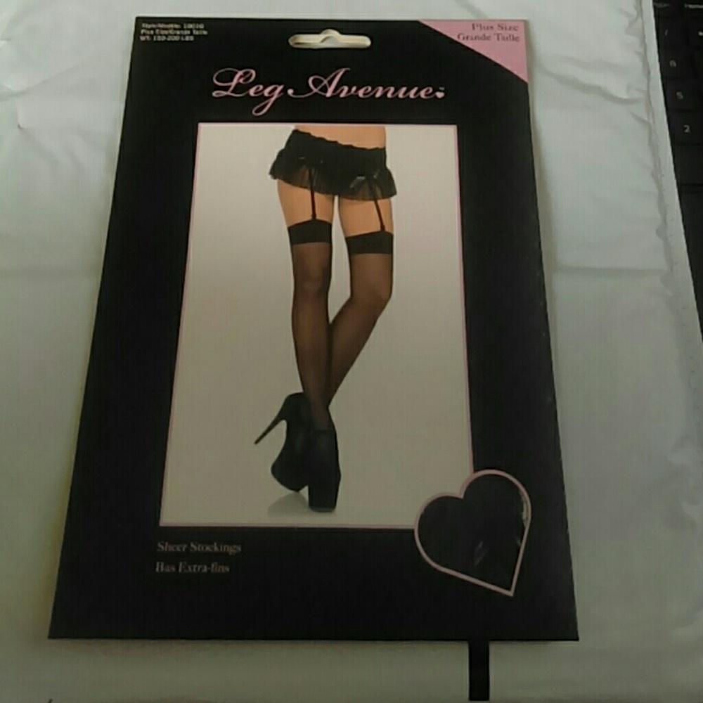 Plus size Black over the knee sheer stockings