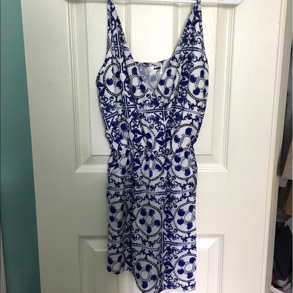Blue White Willow Pattern Skirt Front Romper