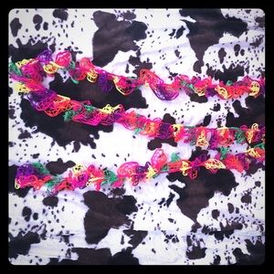 🌈❤️STUNNING💛9'LONG💙HANDMADE💚Chain💜Scarf🌈