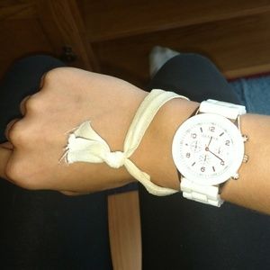 Geneva white&rose gold watch