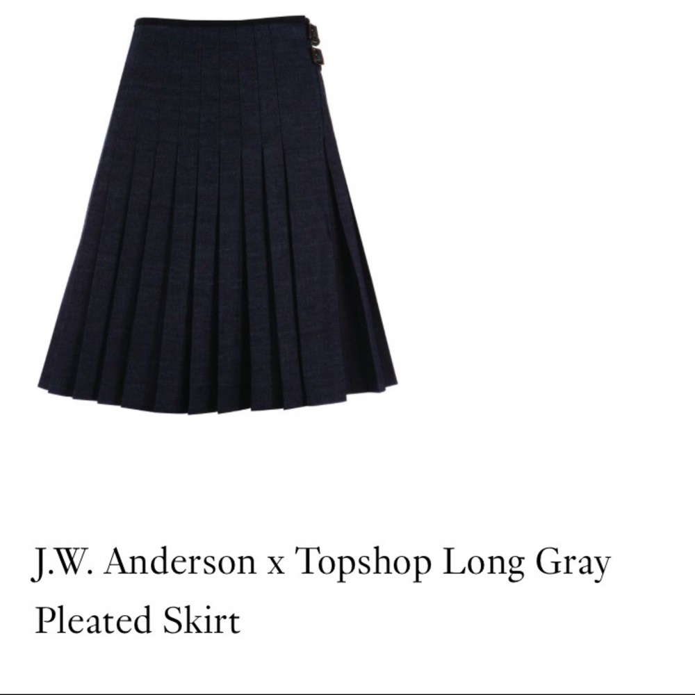 JW Anderson x Topshop long denim pleated skirt