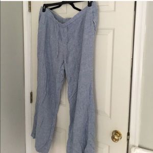 XXL Old Navy Linen Pants - EUC - blue/white