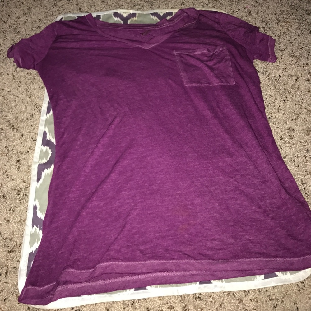 Purple V-neck Shirt