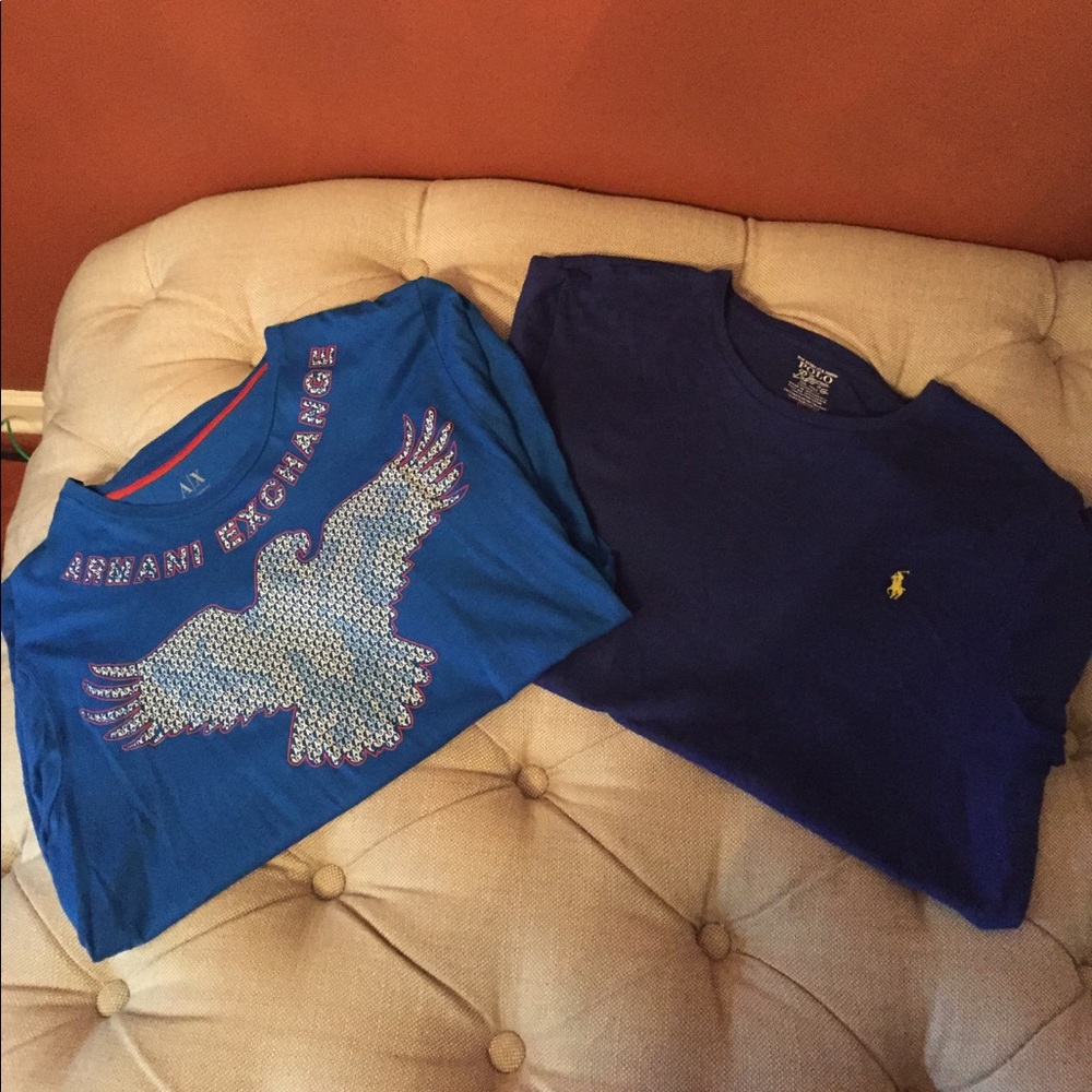 1 Armani Exchange and 1 Ralph Lauren T-Shirt