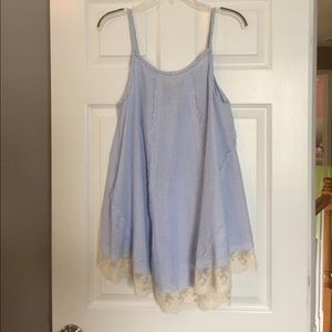 Seersucker lace tunic