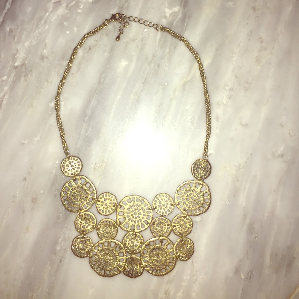 Gold statement necklace
