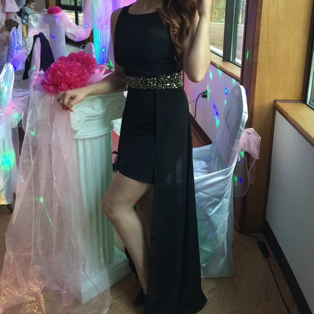 Black highlow dress from bebe