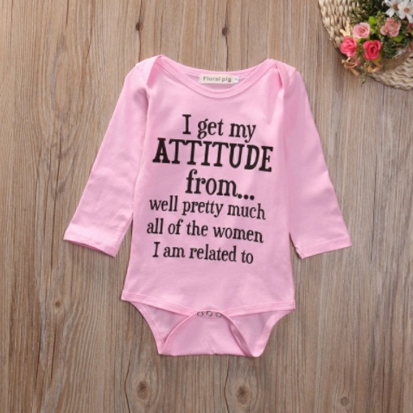18 mo.. I get my attitude" onesie baby girl - Picture 3 of 4