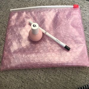 Glossier nail polish and liner black tie set