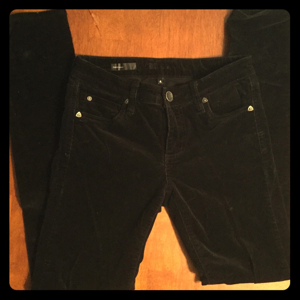 Black corduroy jeans.