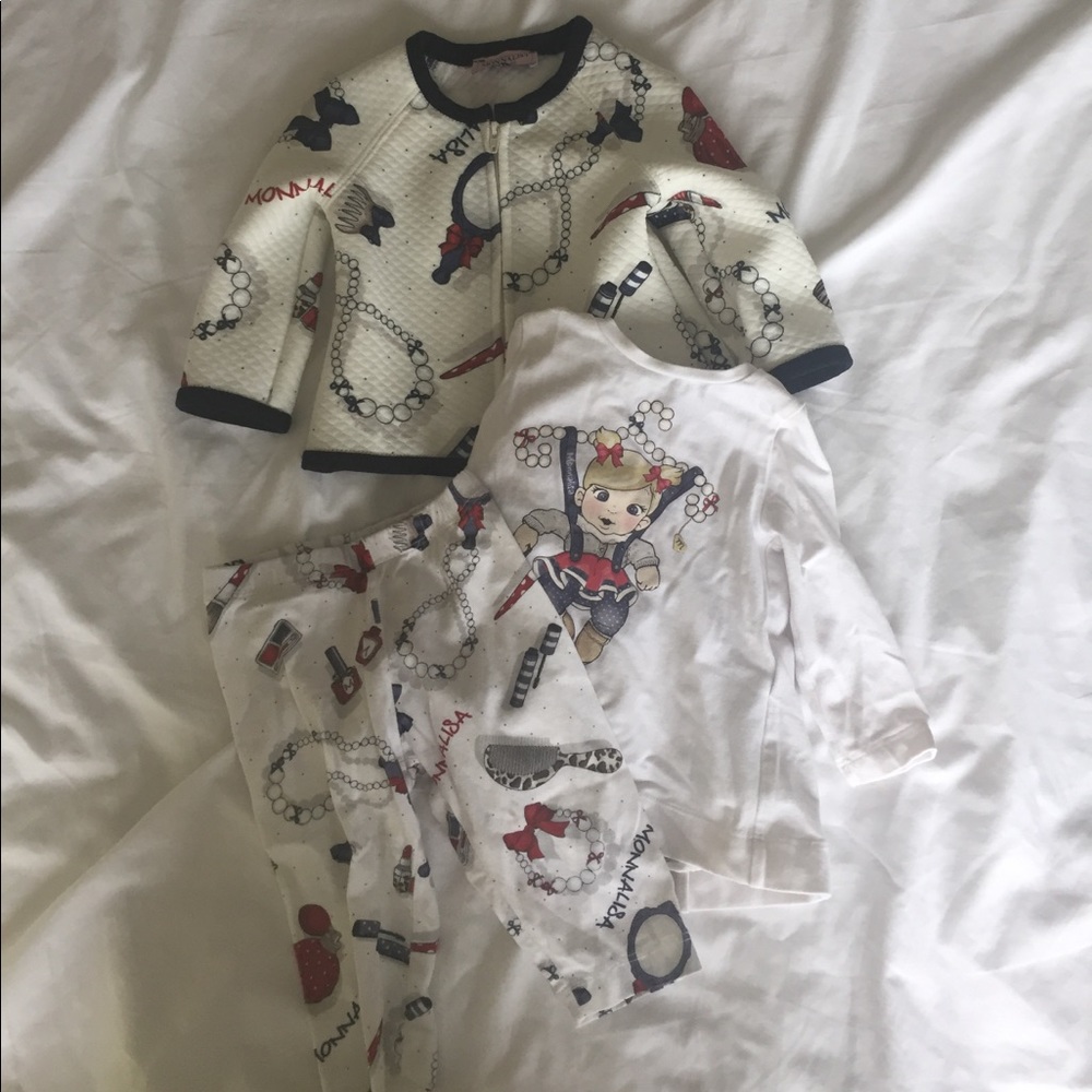 Monnalisa Bebe Italy 3 piece outfit 6 months