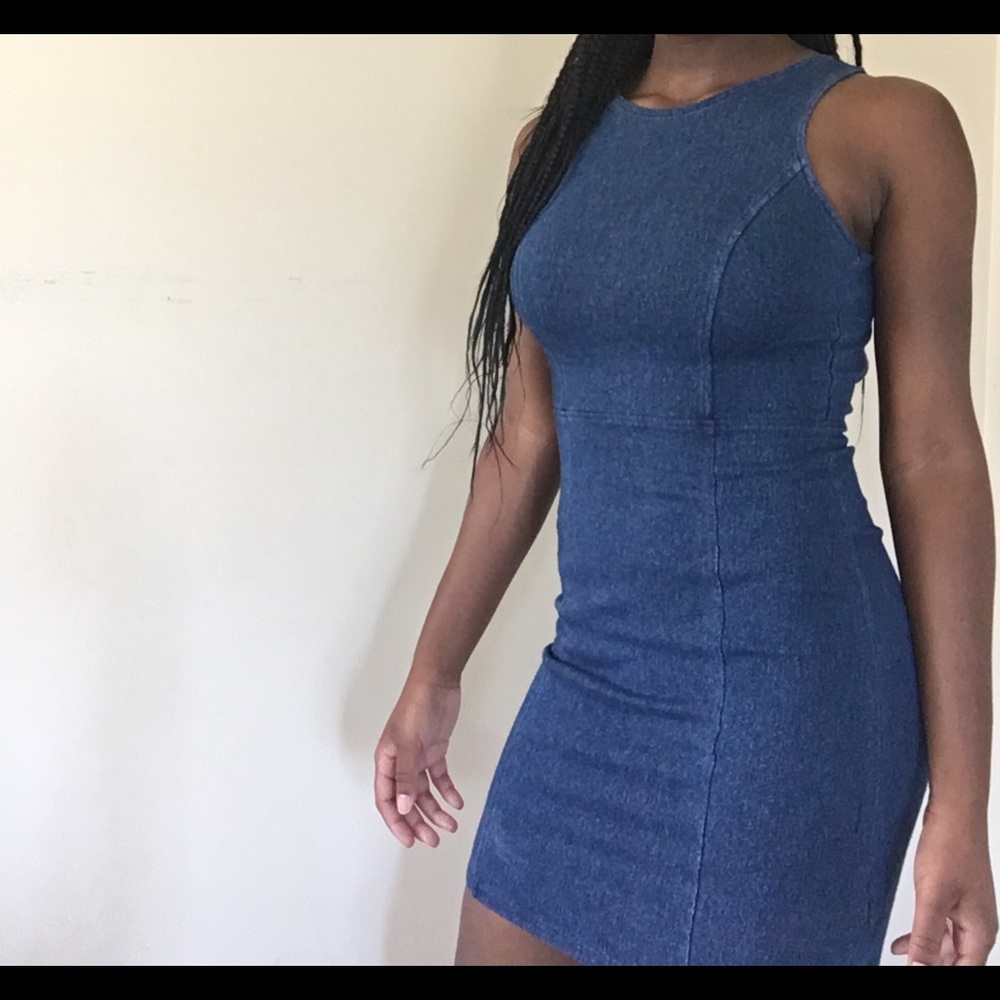 H&M Blue Denim Bodycon Dress