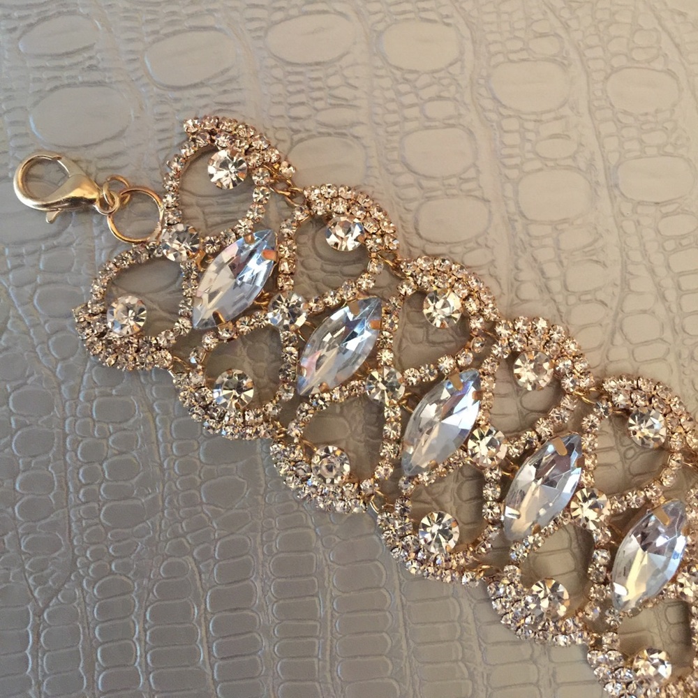 Gold crystal choker - Picture 4 of 6
