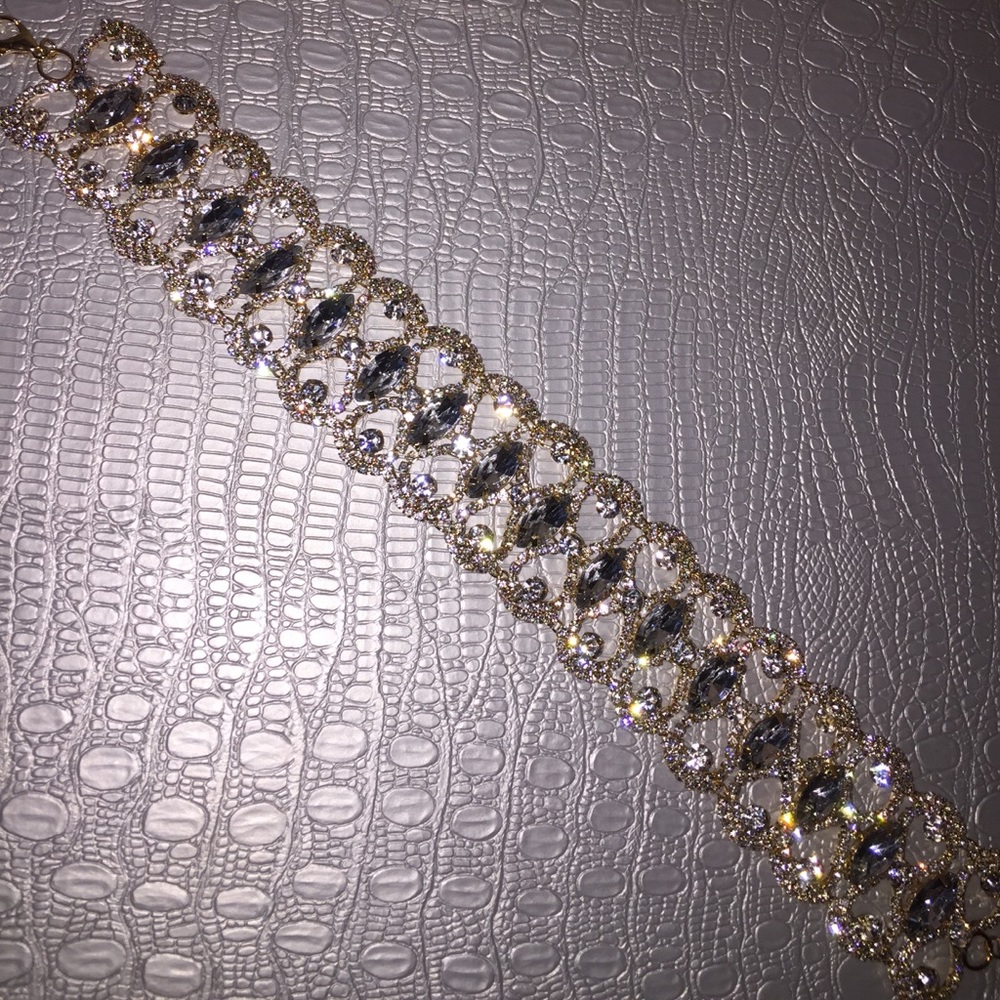 Gold crystal choker - Picture 5 of 6