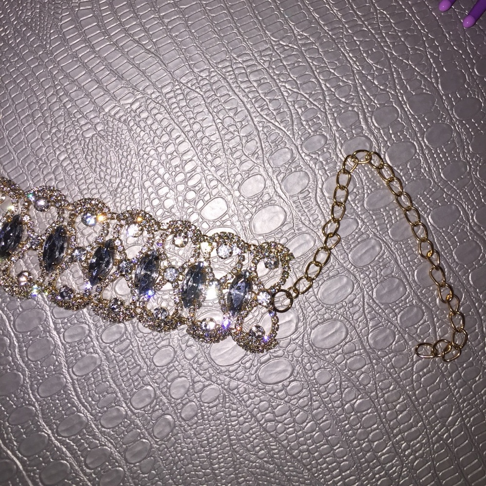Gold crystal choker - Picture 6 of 6