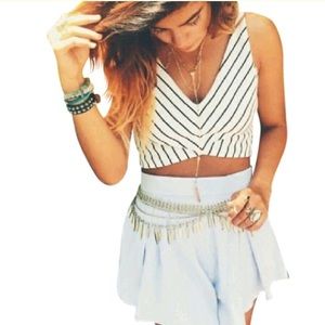 LF Rumor Boutique Pin Stripe Knit Crop Top
