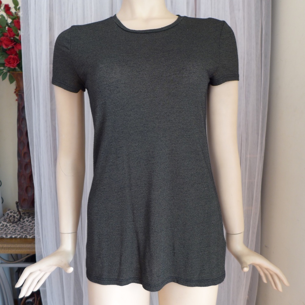Solid soft charcoal gray top