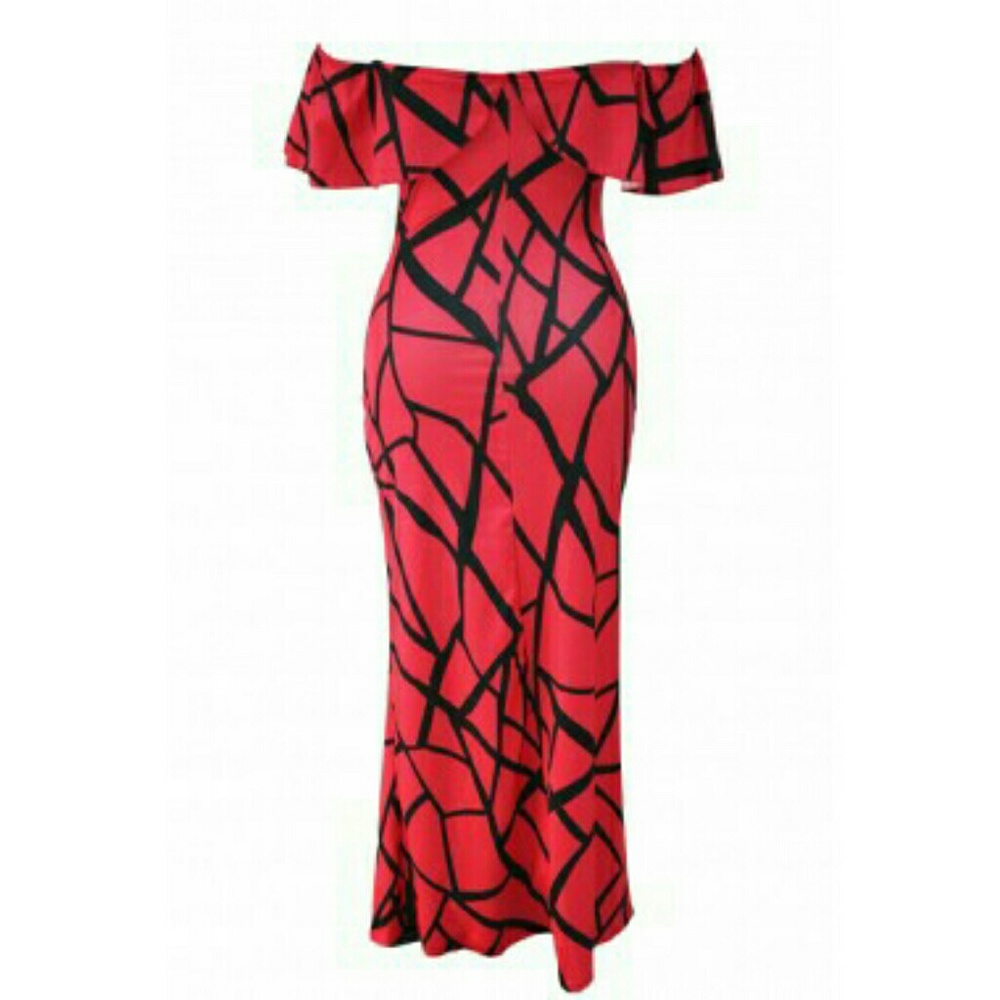 [Plus: 1X] Crackle Print Maxi Dress - Picture 2 of 2