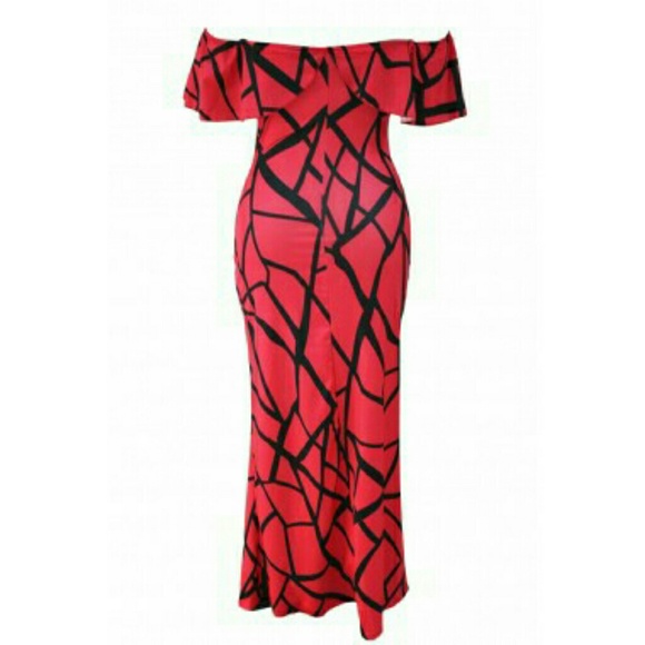 [Plus: 1X] Crackle Print Maxi Dress - Picture 2 of 2