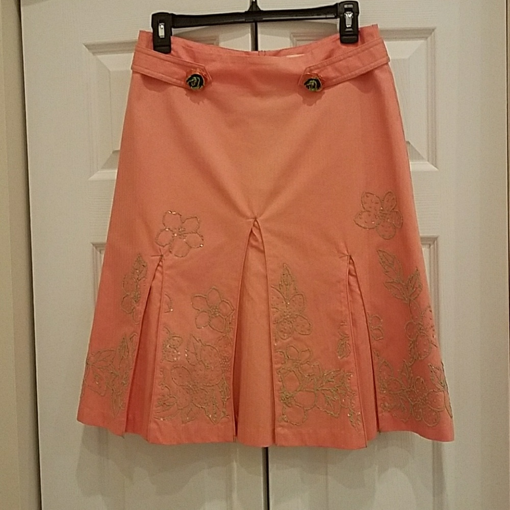 Ruth  summer skirt with beaded ornaments.