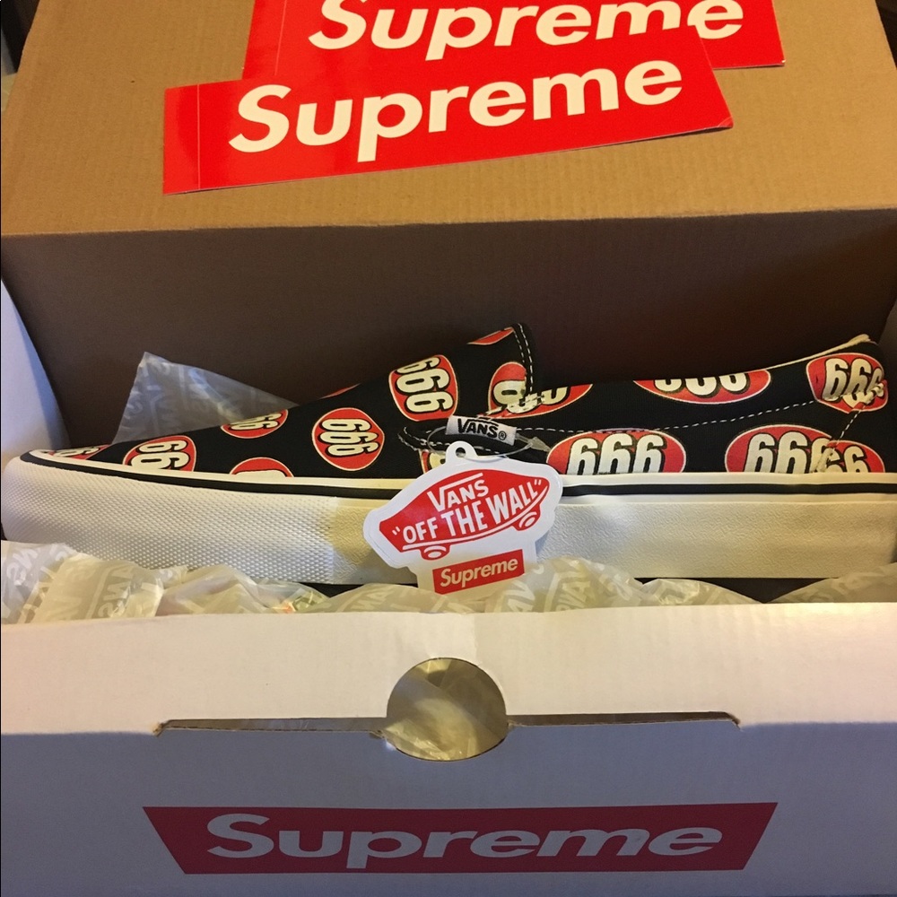 Supreme vans slip ons
