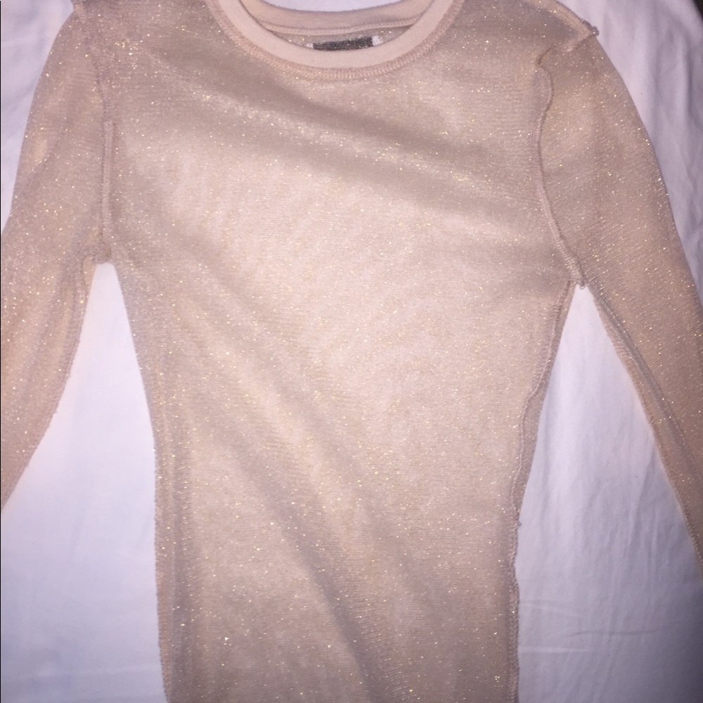 UO Sheer Shimmer Top ~ GOLD