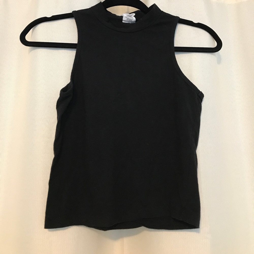 Black mockneck tank