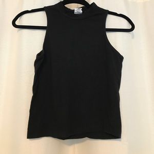 Black mockneck tank