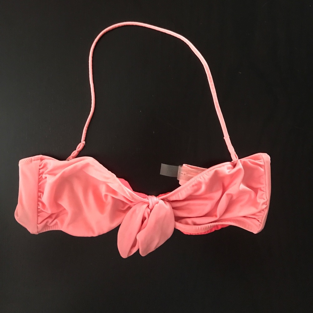 Bright coral Victoria's Secret bandeau bikini top