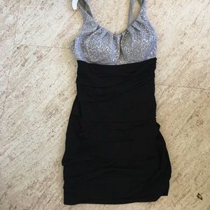 Silver and black sparkle dress