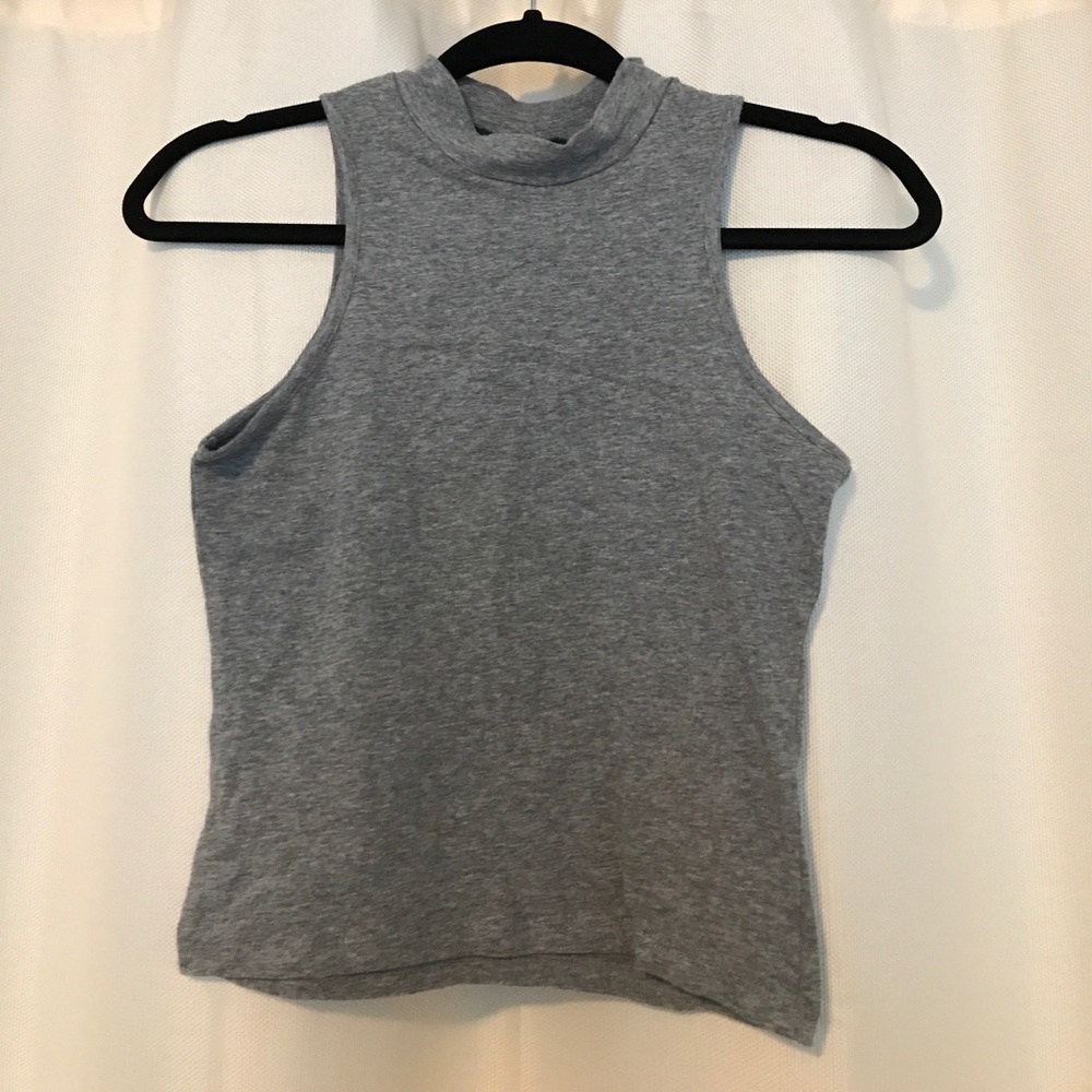 Grey mock neck tank
