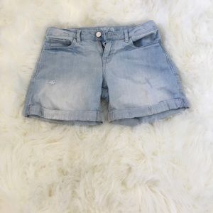Light blue denim shorts