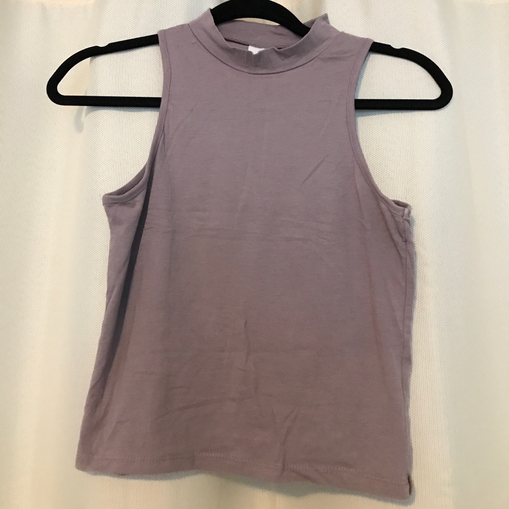 Lavender mock neck tank