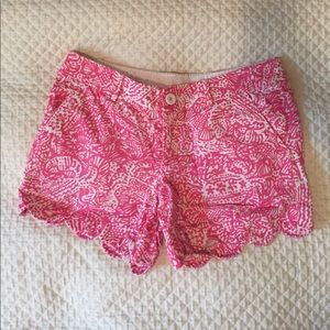 Lilly Pulitzer Buttercup Shorts Size 4 White Pink