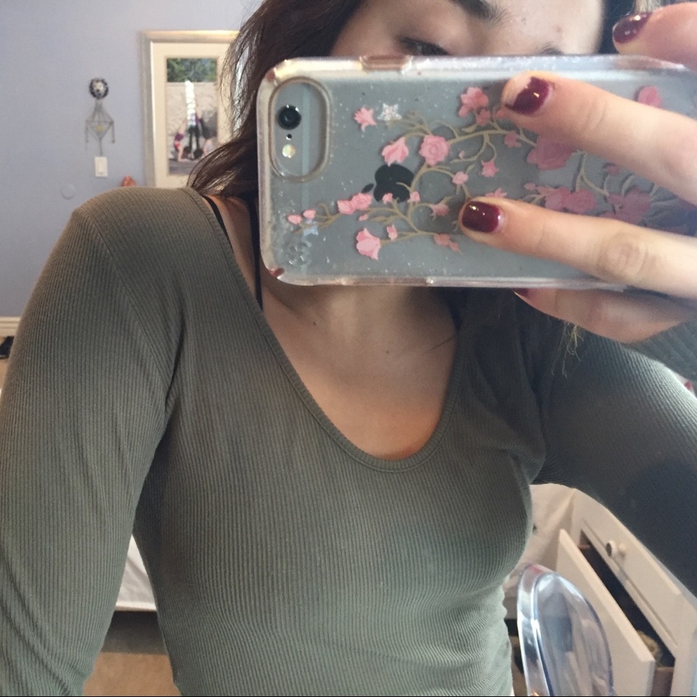 Crop Top Long Sleeve- Brandy Melville