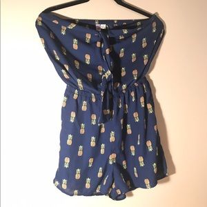 Strapless romper with pineapple design!