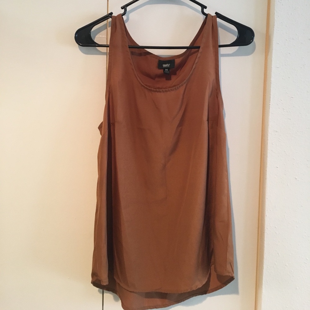 Cute burnt orange blouse!