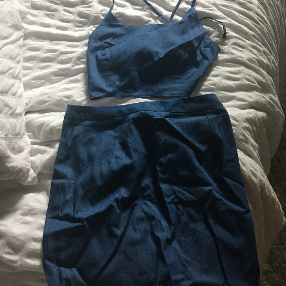 Tobi chambray denim two piece