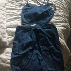 Tobi chambray denim two piece