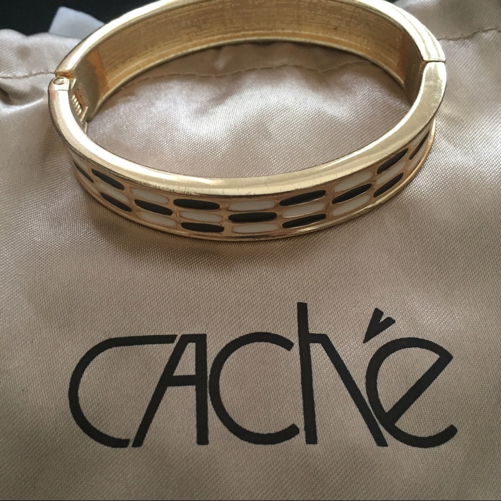 Cache Gold White and Black Bangle