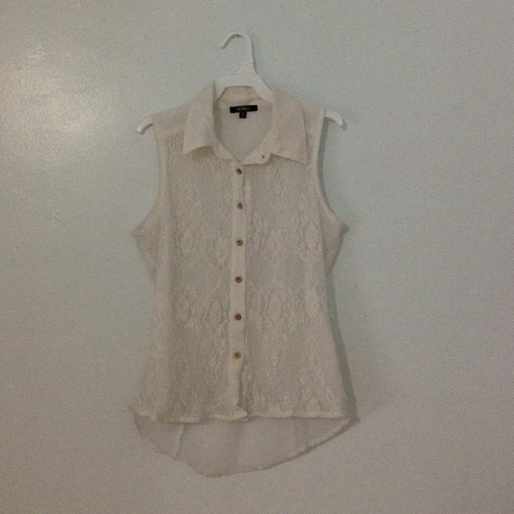 White sheer lacy blouse from Macy's