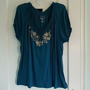 Blue Sonoma short sleeve flowy tee size 1x