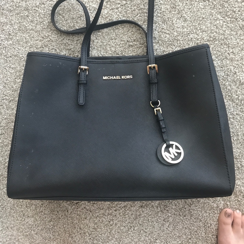 Michael Kors Black Leather Medium Tote