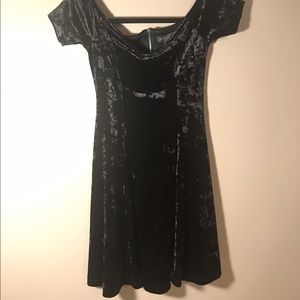 Off the shoulder velvet dress