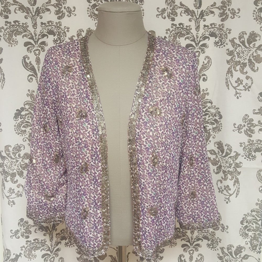 Floral beaded blazer