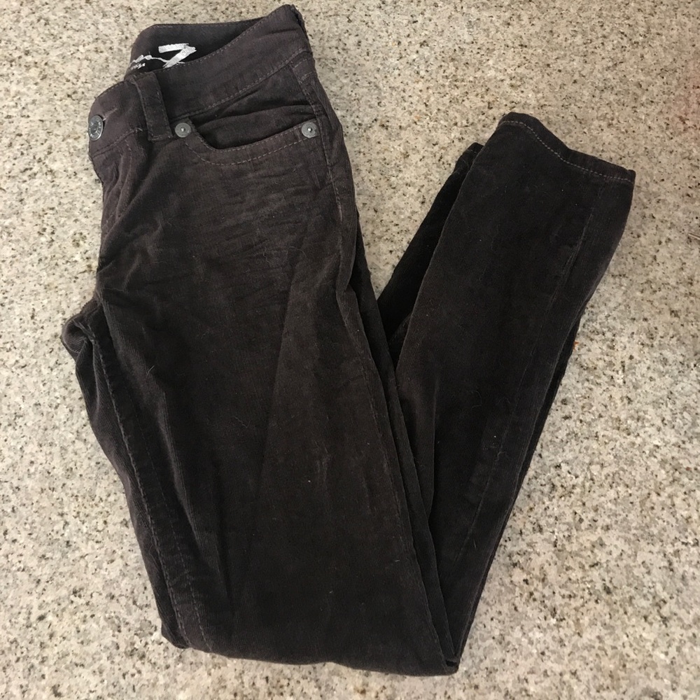 Skinny Seven 7 dark brown skinny cords size 4