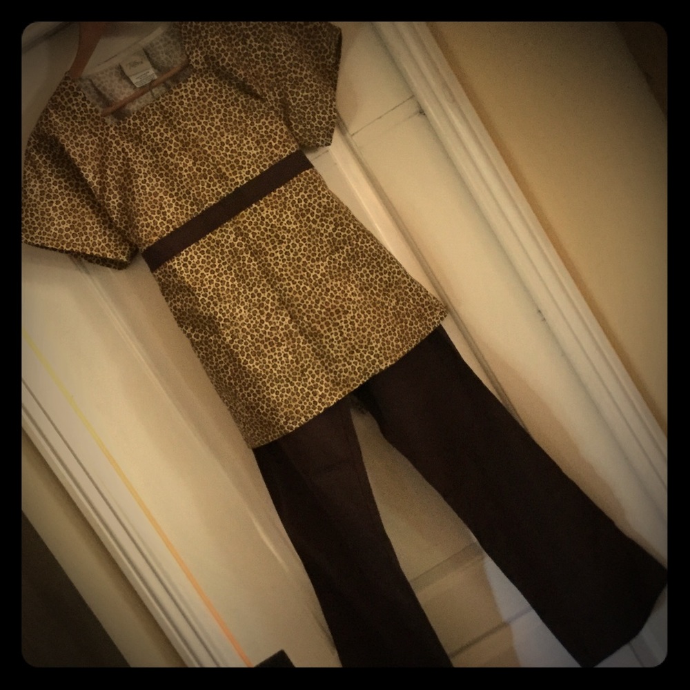 Scrub Set by Tafford -Leopard Print and Brown