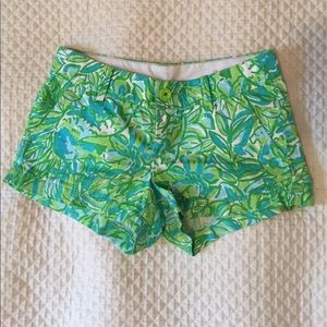Lilly Pulitzer Shorts Size 2 Green Blue White